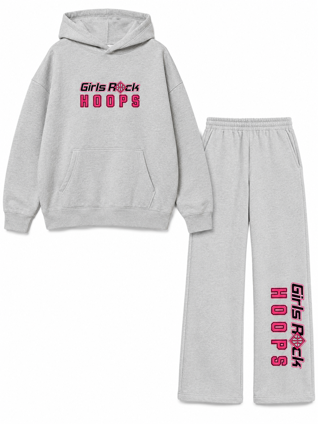 GIRLS ROCK HOOPS FLEECE HOODED PANTS SET