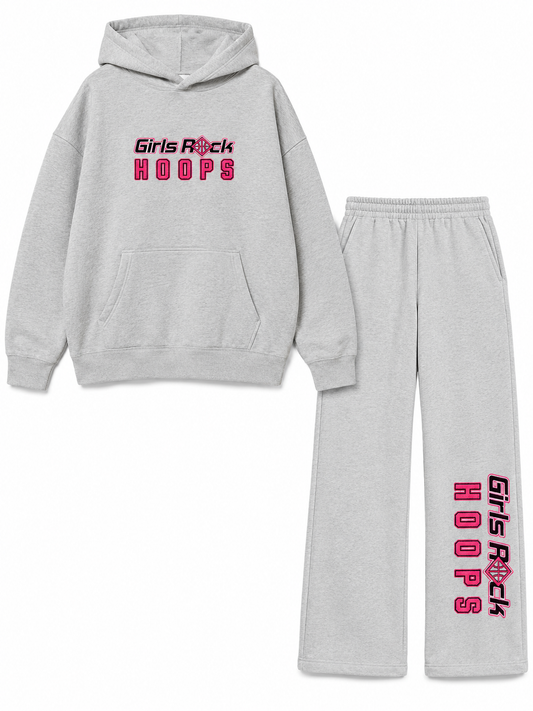 GIRLS ROCK HOOPS FLEECE HOODED PANTS SET (Copy)
